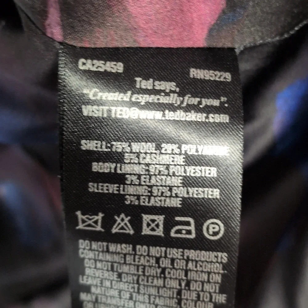 Ted Baker London Short Belted Wool Wrap Coat Size 3, EUC *missing belt - Picture 9 of 11